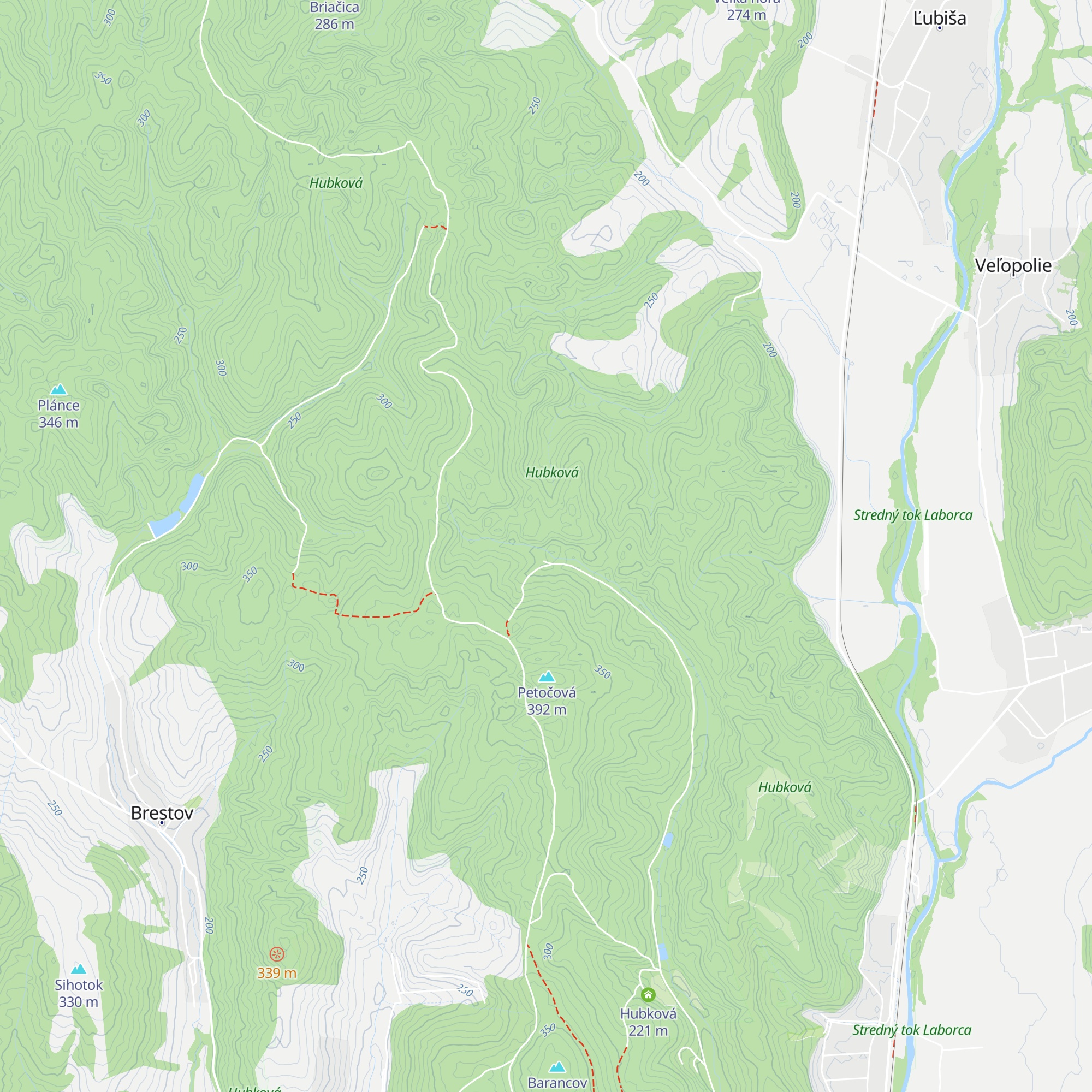 Uherova chata map