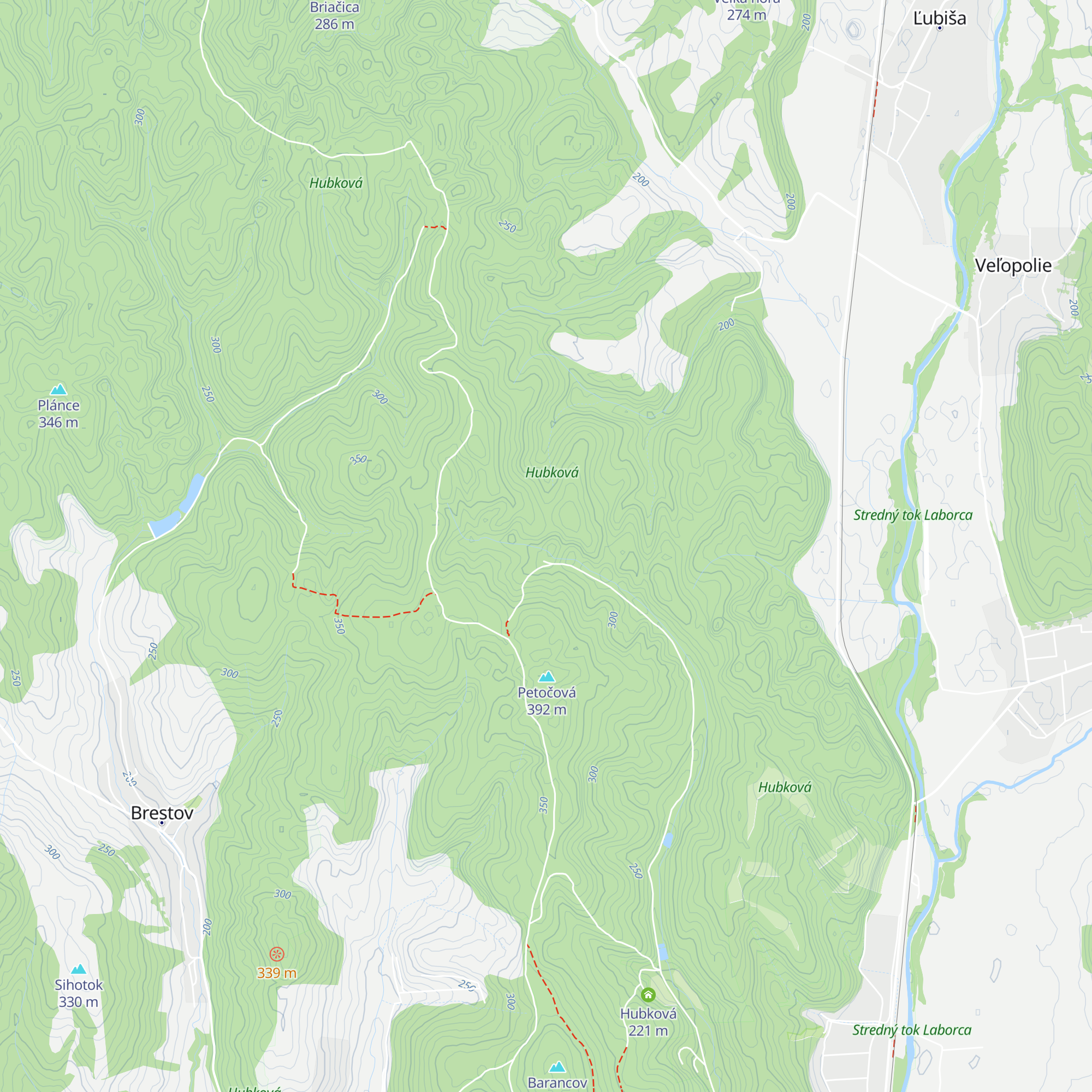 Uherova chata map