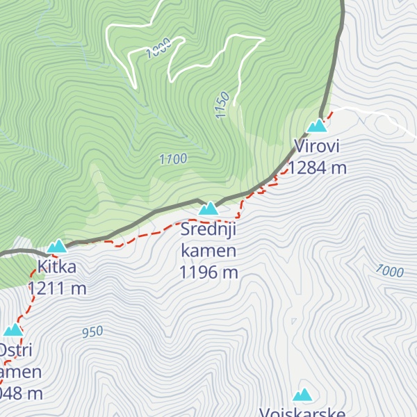 Map of Srednji kamen
