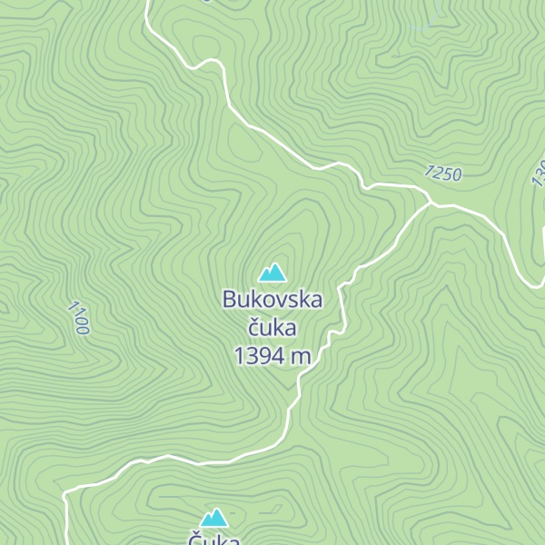 Map of Bukovska čuka