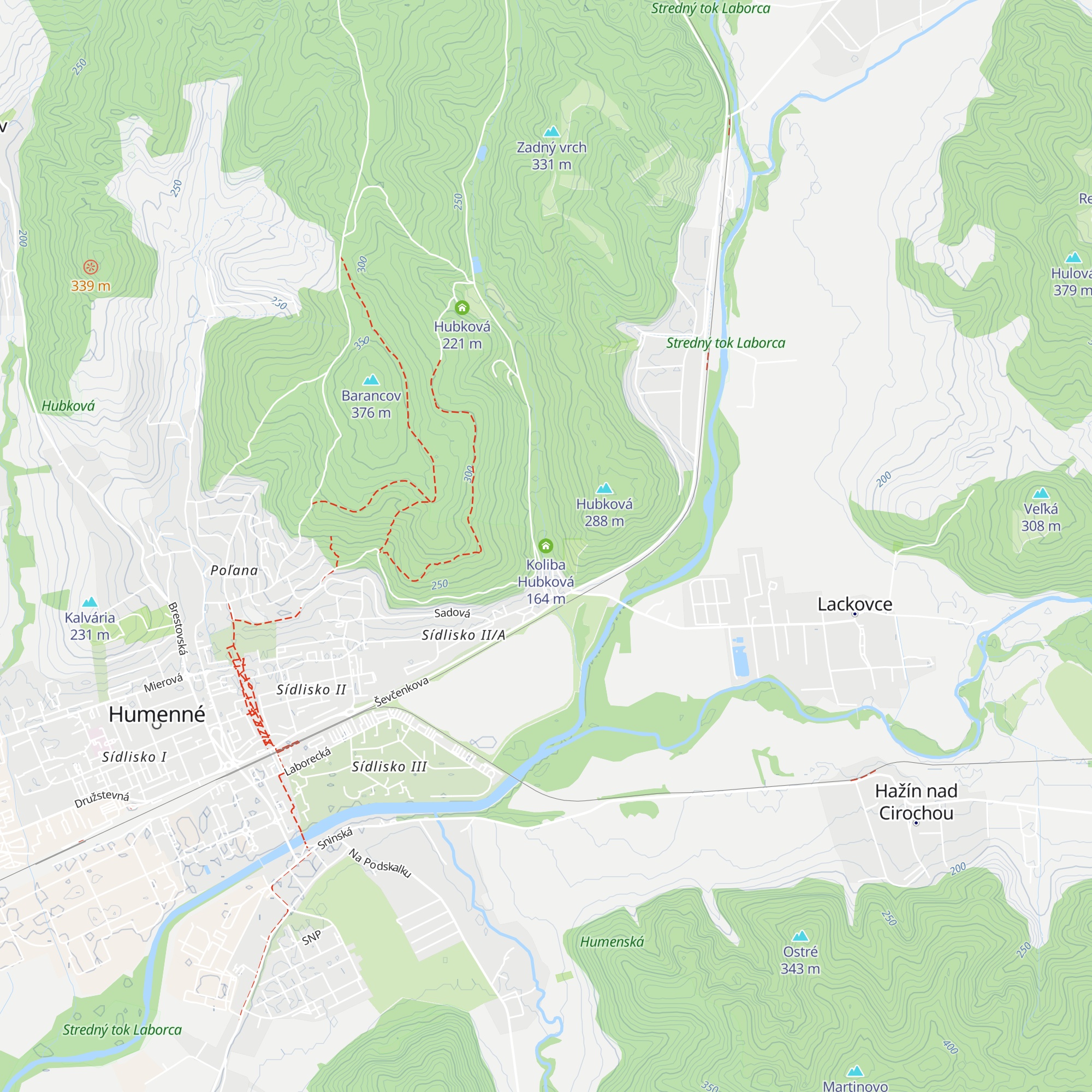 Koliba Hubková map