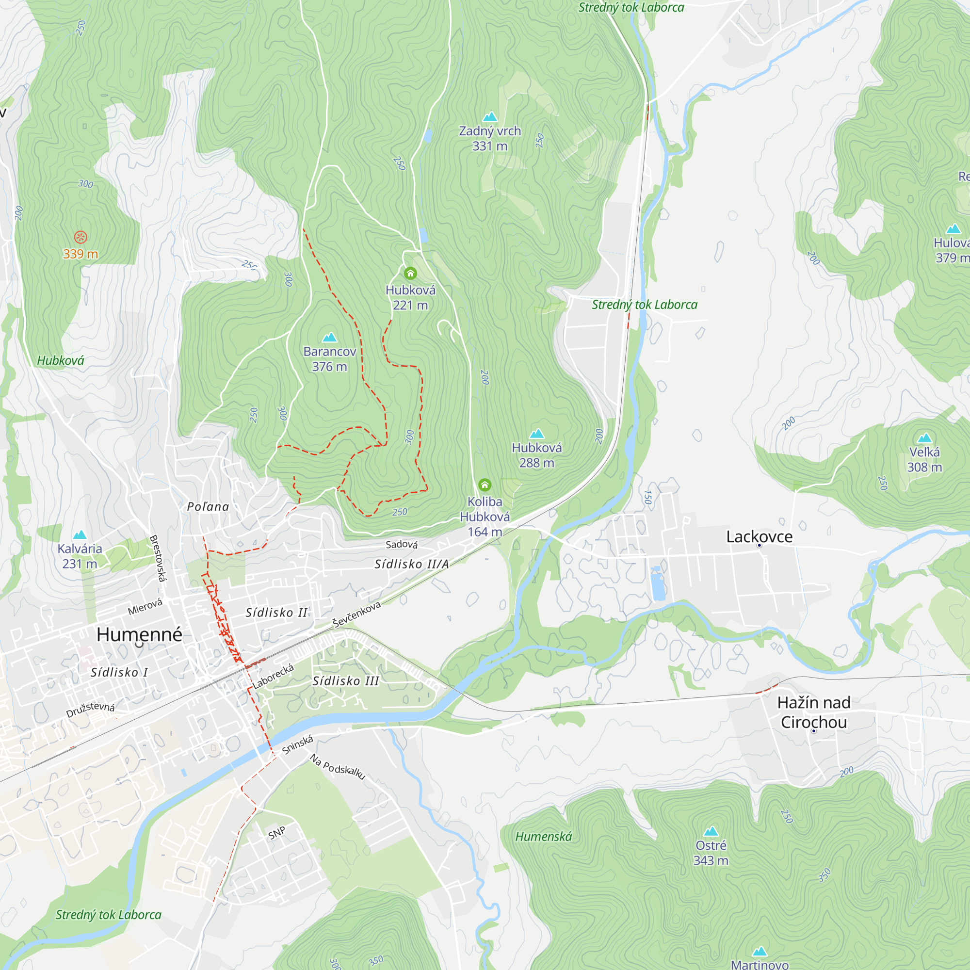 Koliba Hubková map