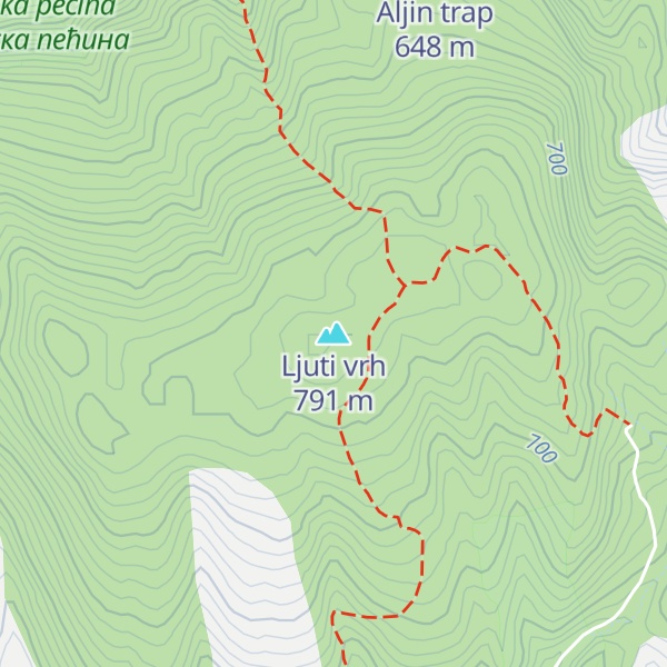 Map of Ljuti vrh