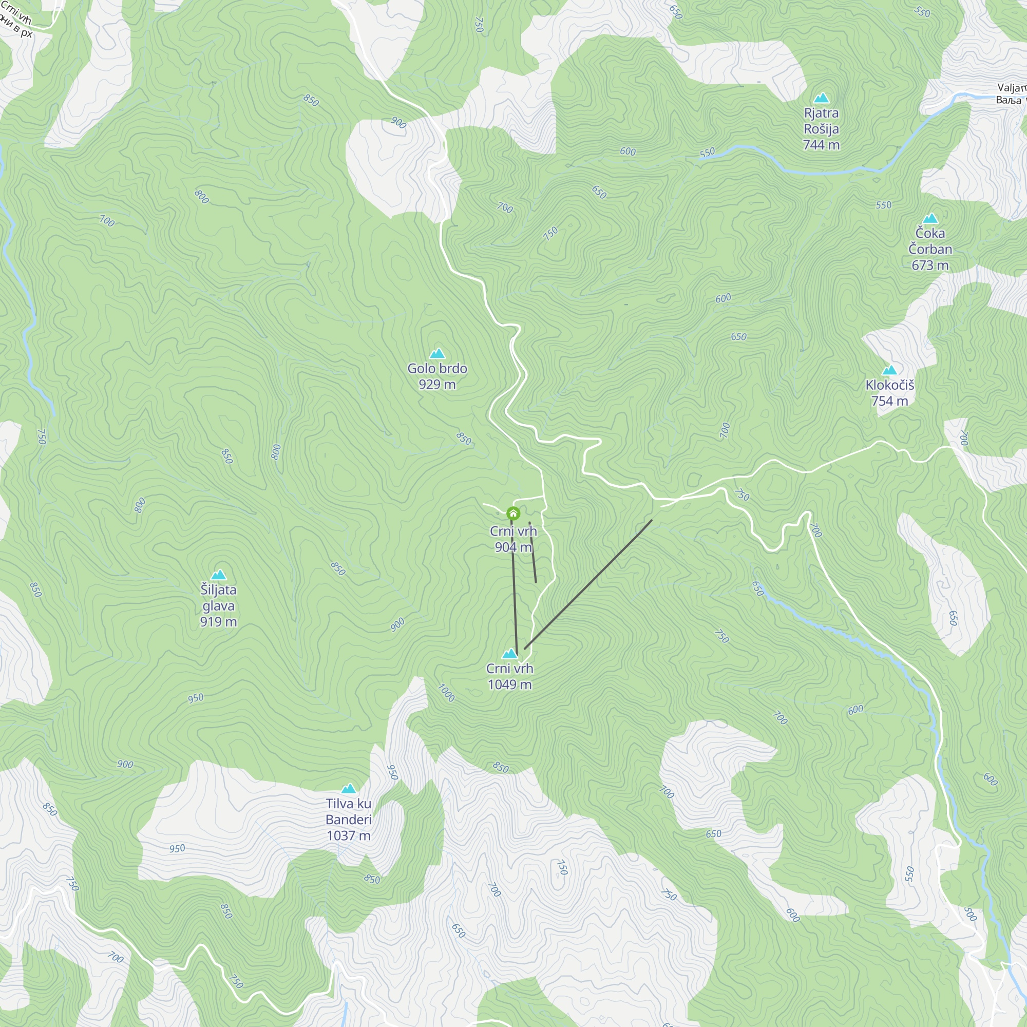 Crni vrh map