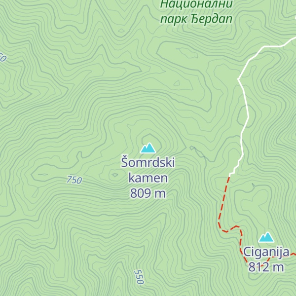 Map of Šomrdski kamen