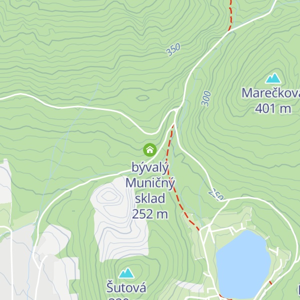 Map of bývalý Muničný sklad