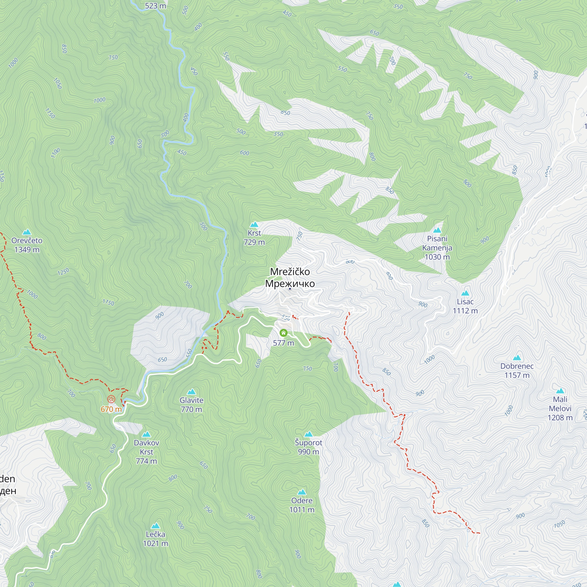 Mrezhichko map