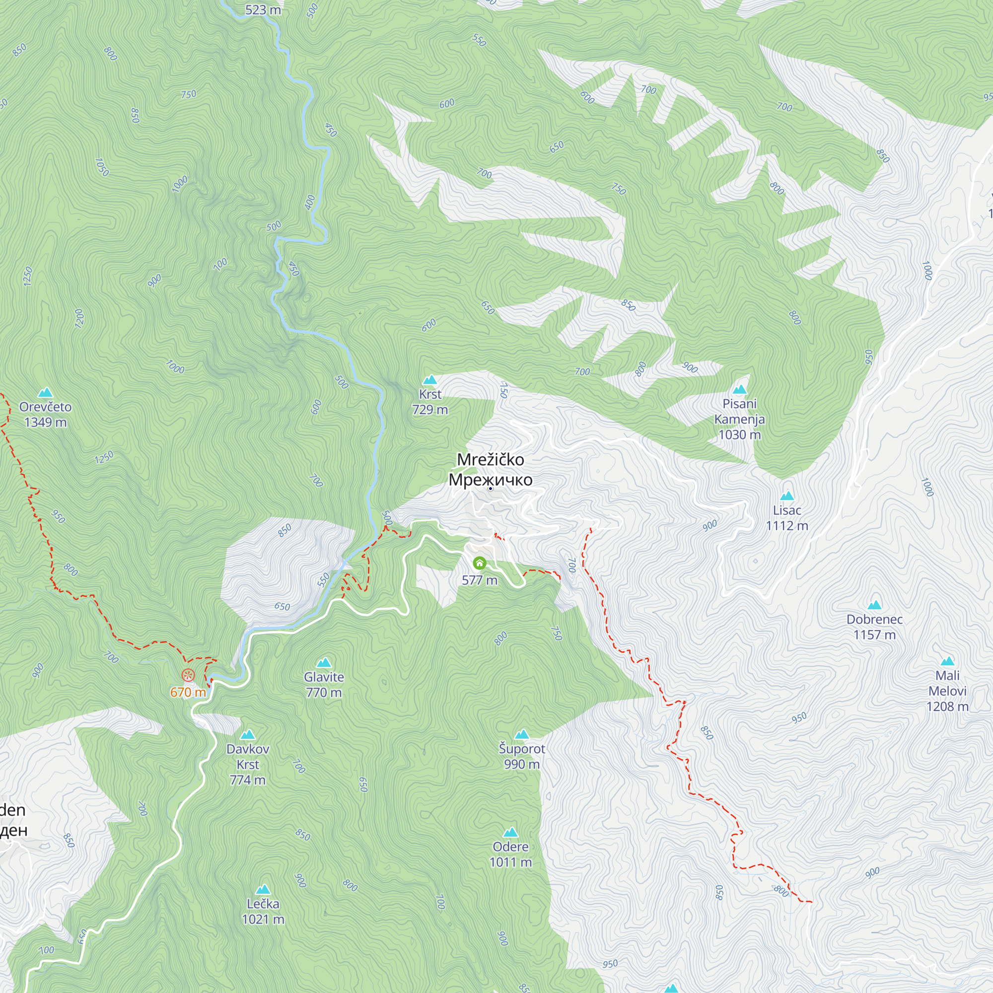 Mrezhichko map