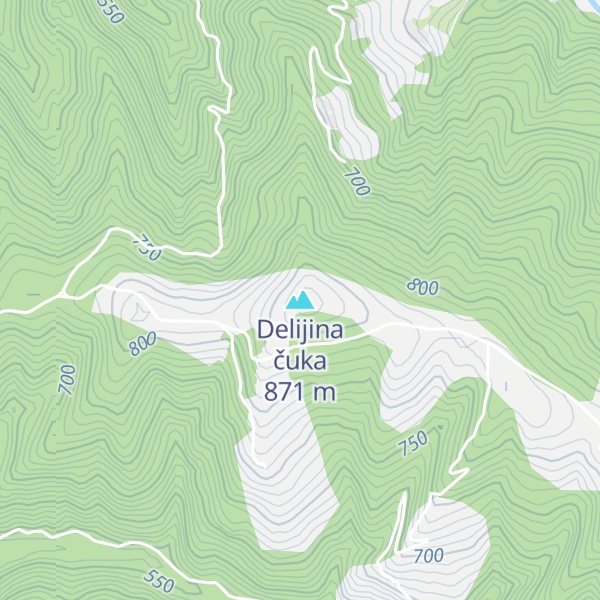 Map of Delijina čuka