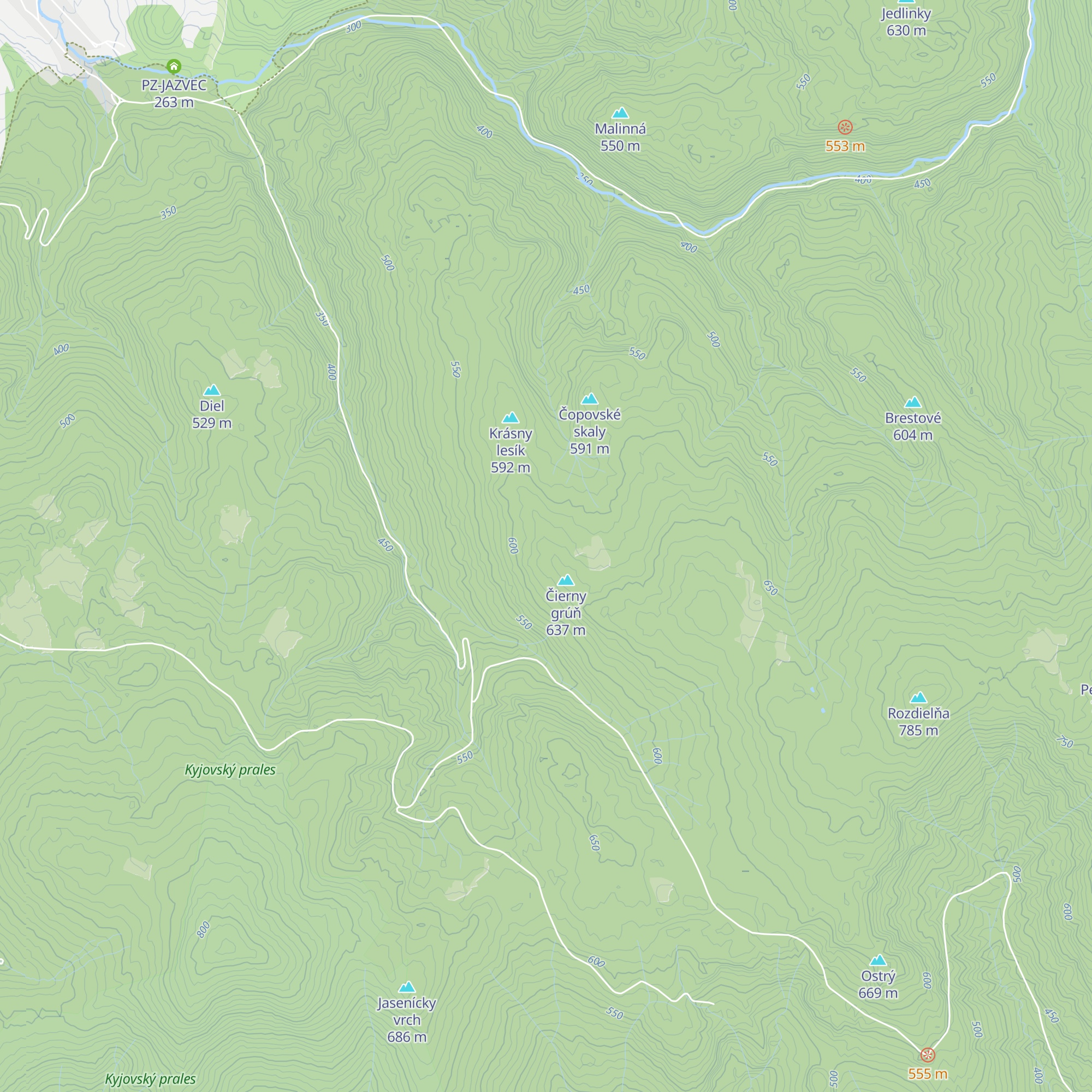 Chata Čierny grúň - základy map