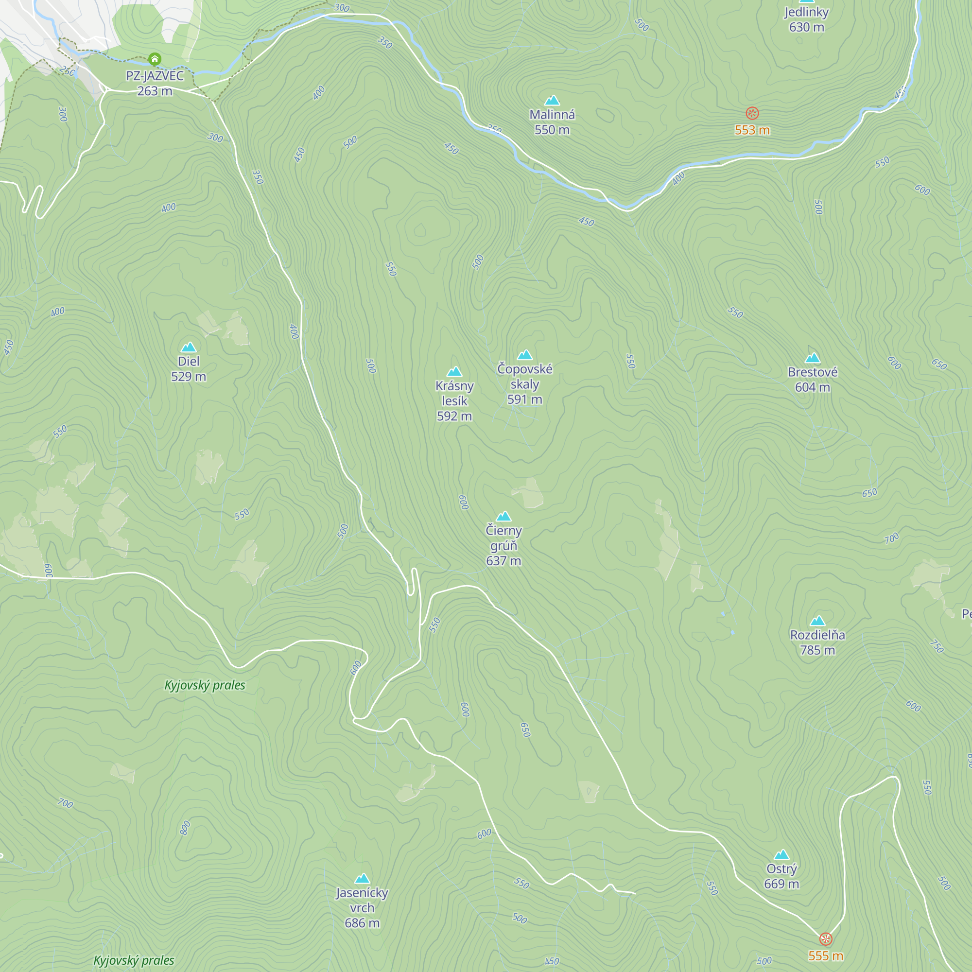 Chata Čierny grúň - základy map