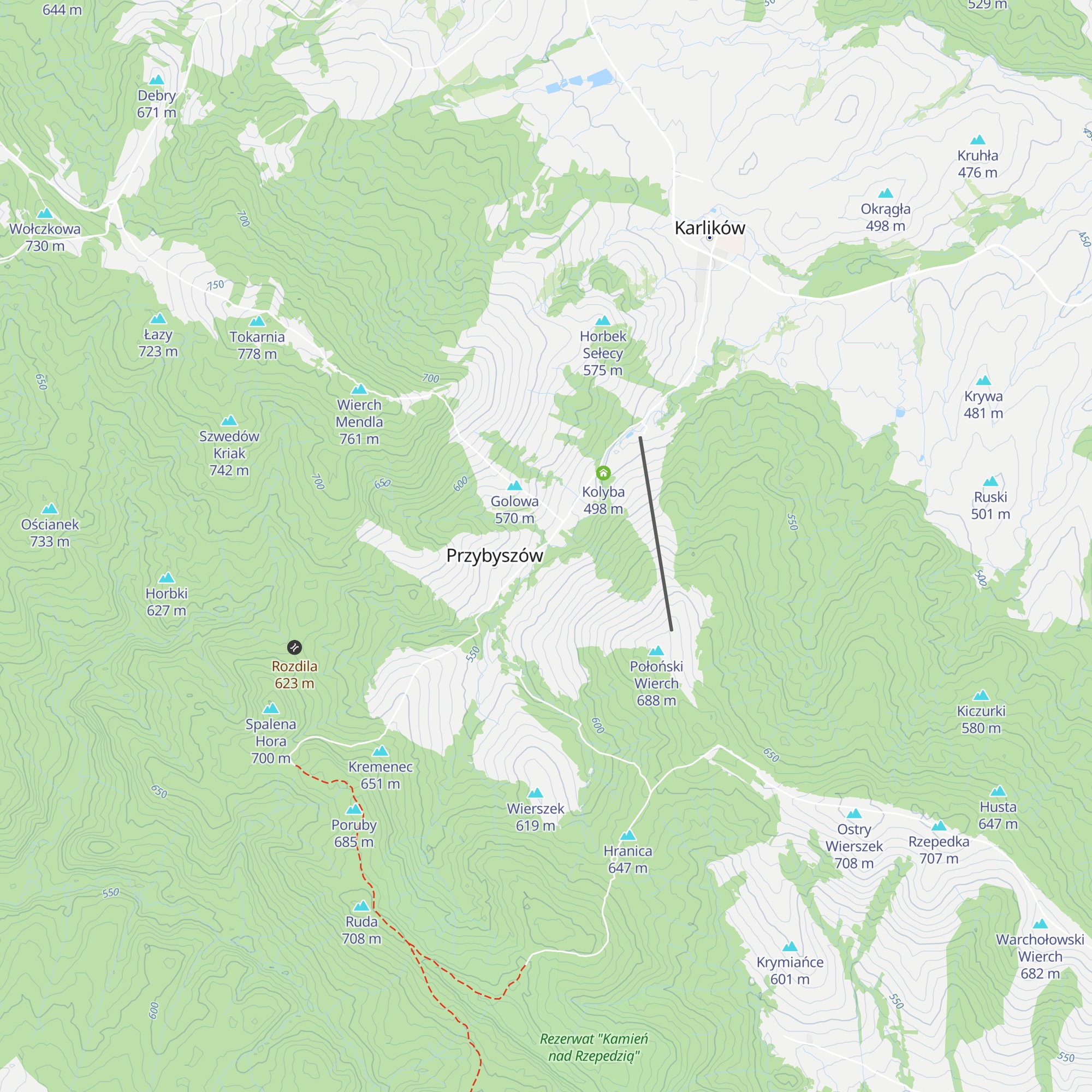 Chata w Przybyszowie Noclegi map