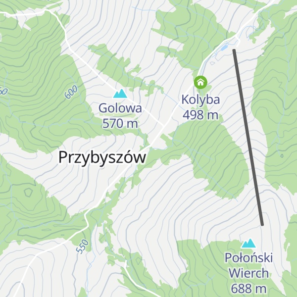 Map of Chata w Przybyszowie Noclegi