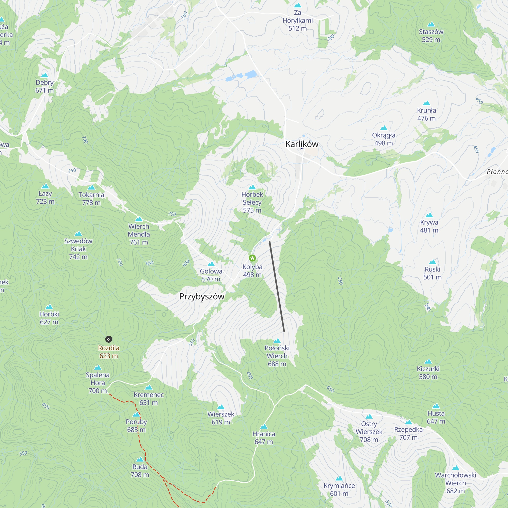 Ostoja Karlików map