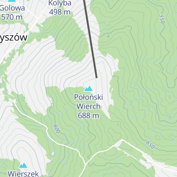 Map of Połoński Wierch