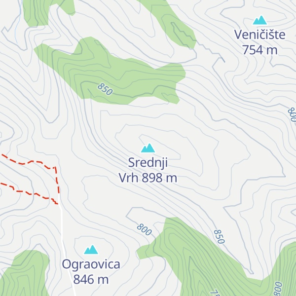 Map of Srednji Vrh