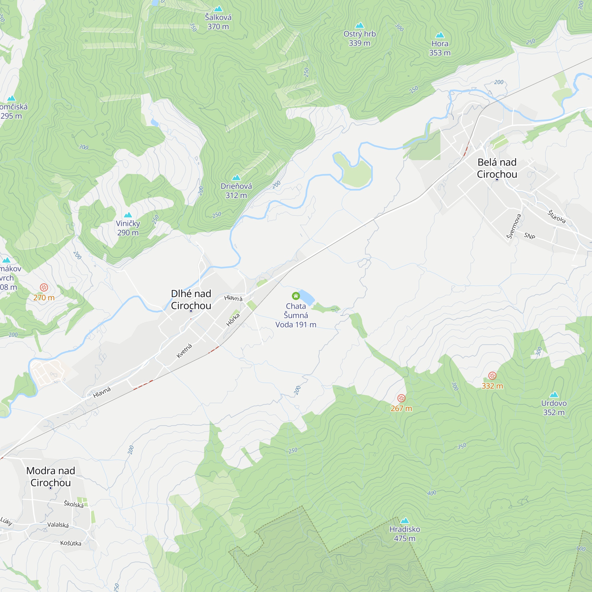 Chata Šumná Voda map