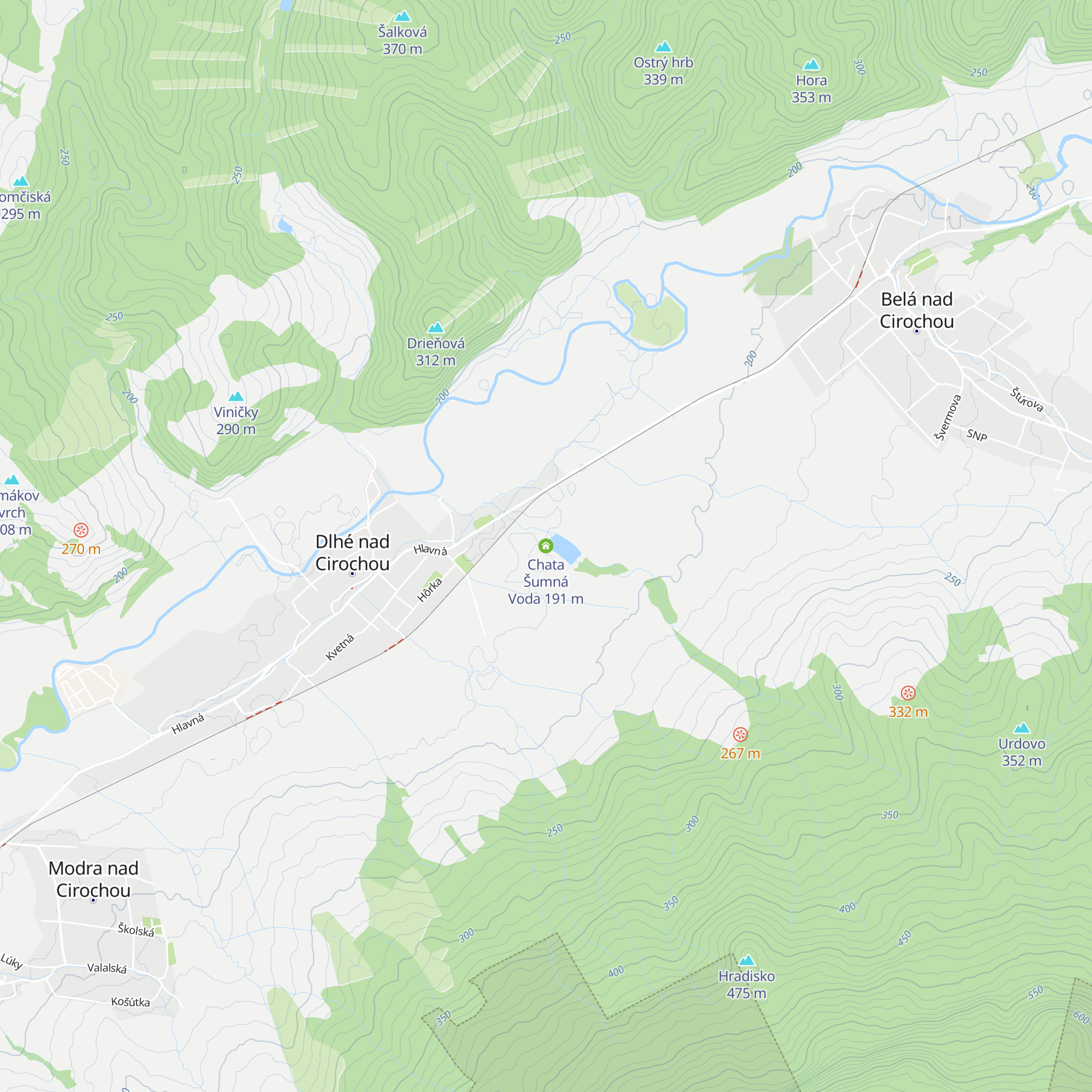 Chata Šumná Voda map