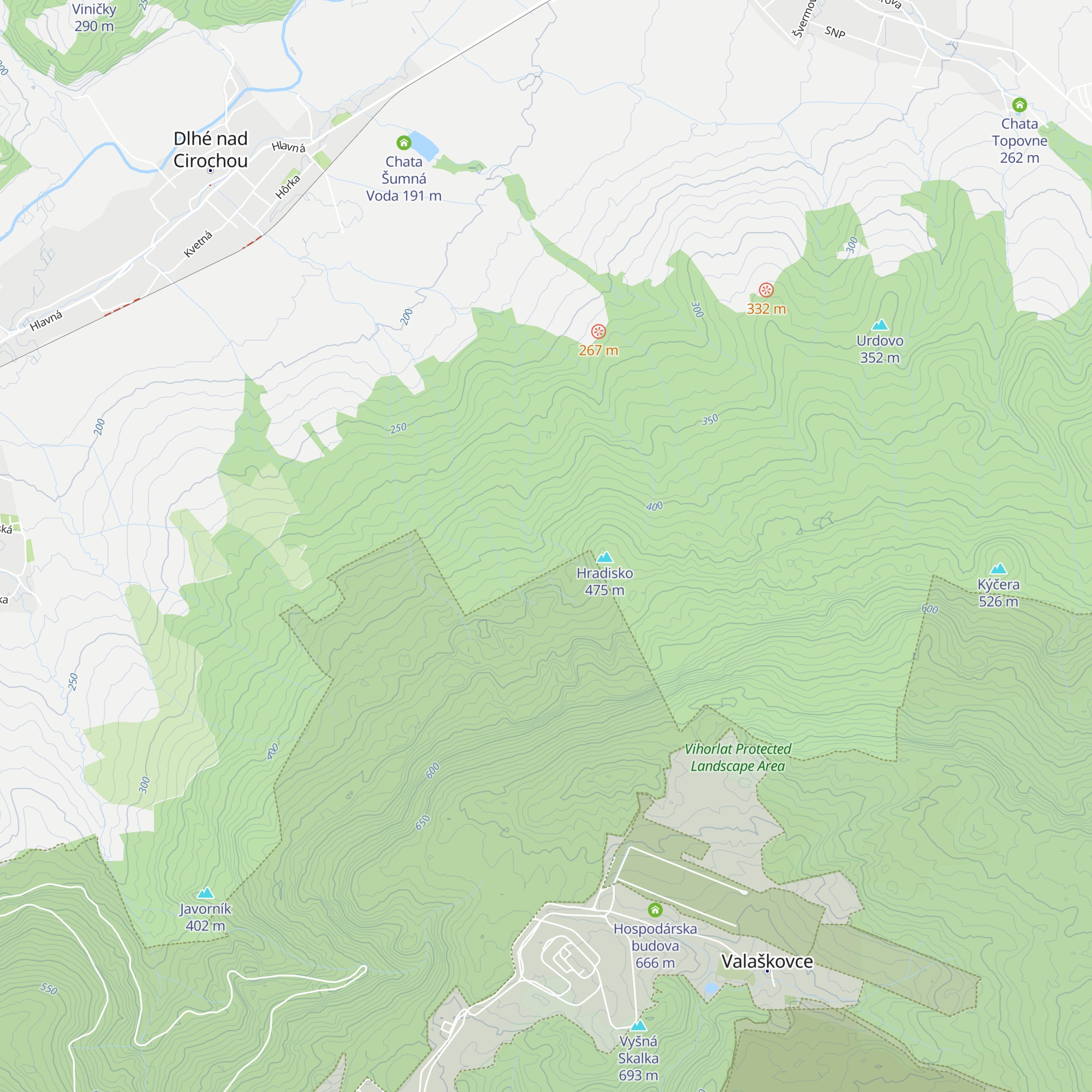 Poľovníca chata Dlhé map