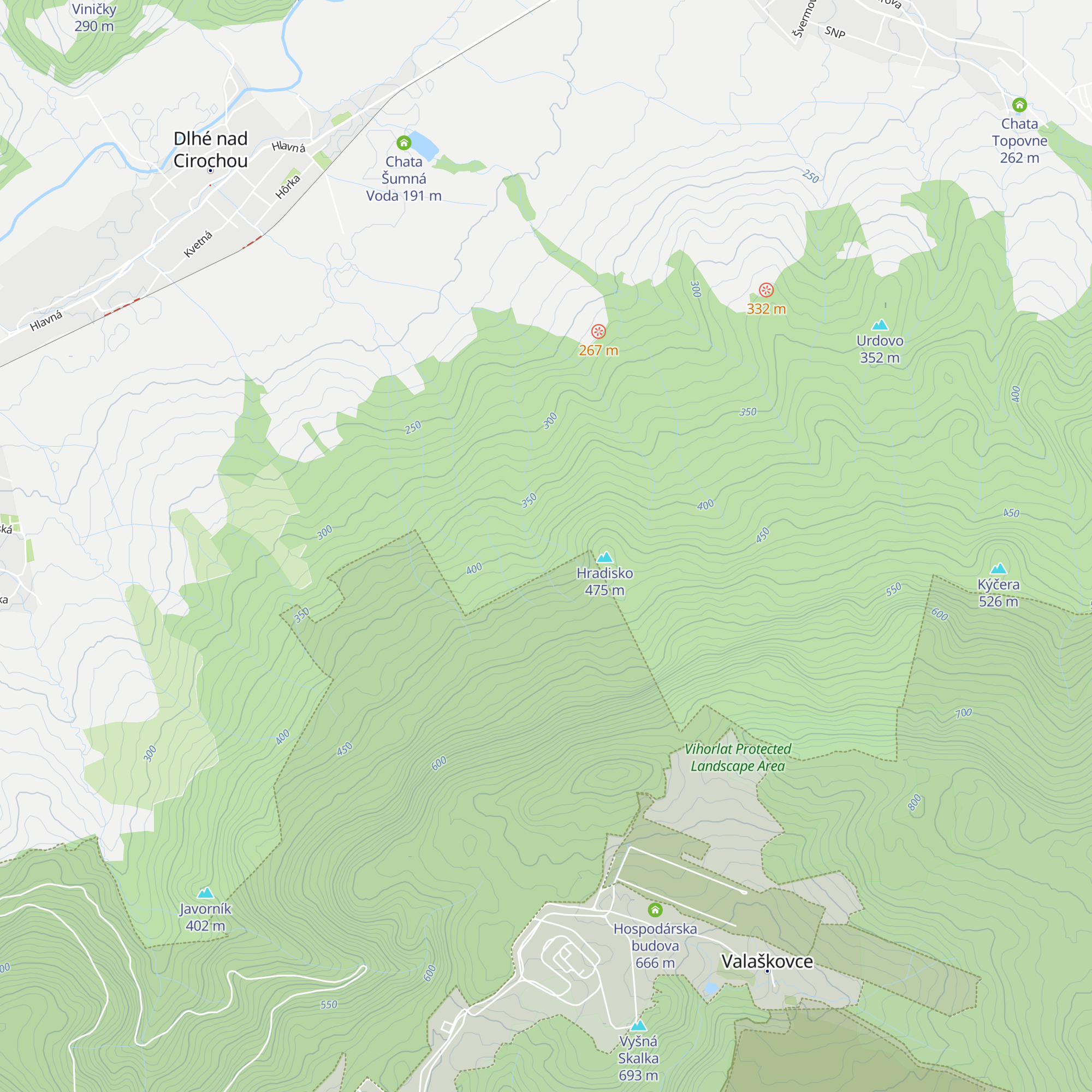 Poľovníca chata Dlhé map