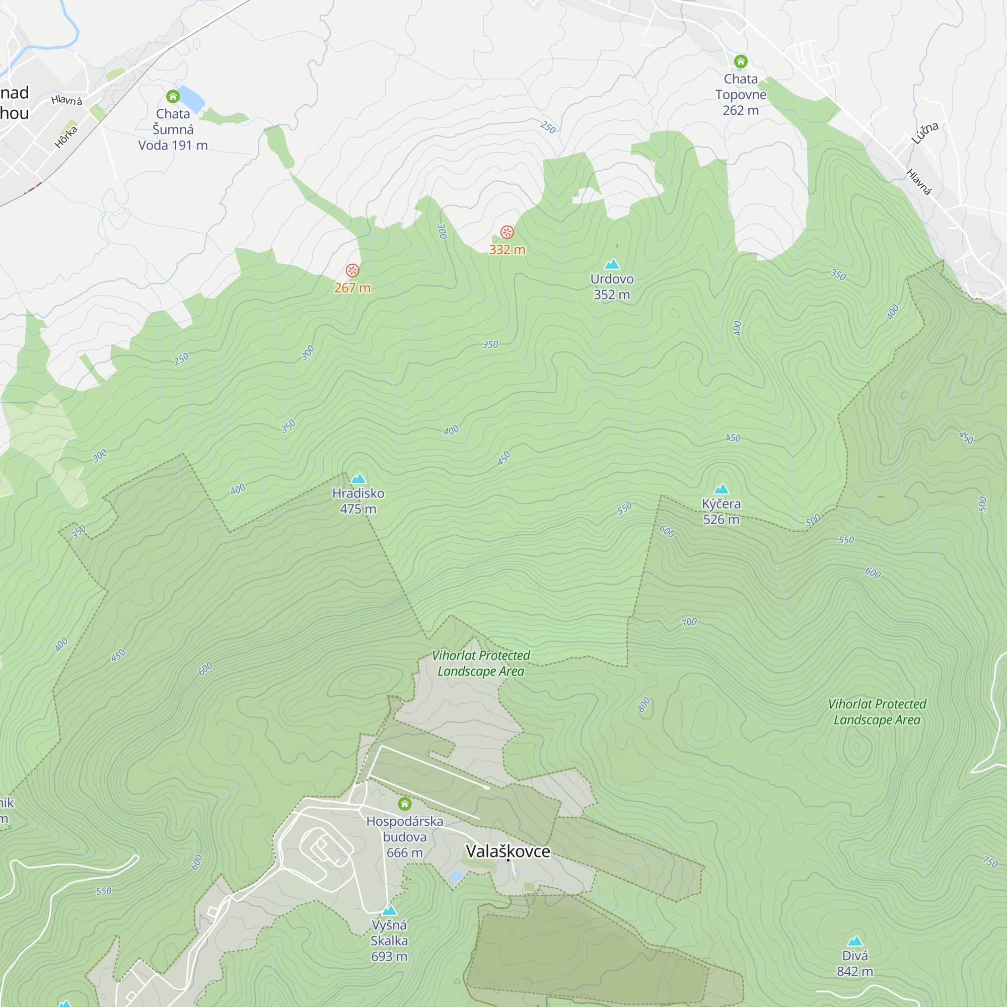 Halásová chata map