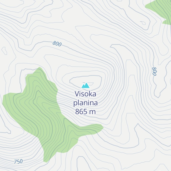 Map of Visoka planina