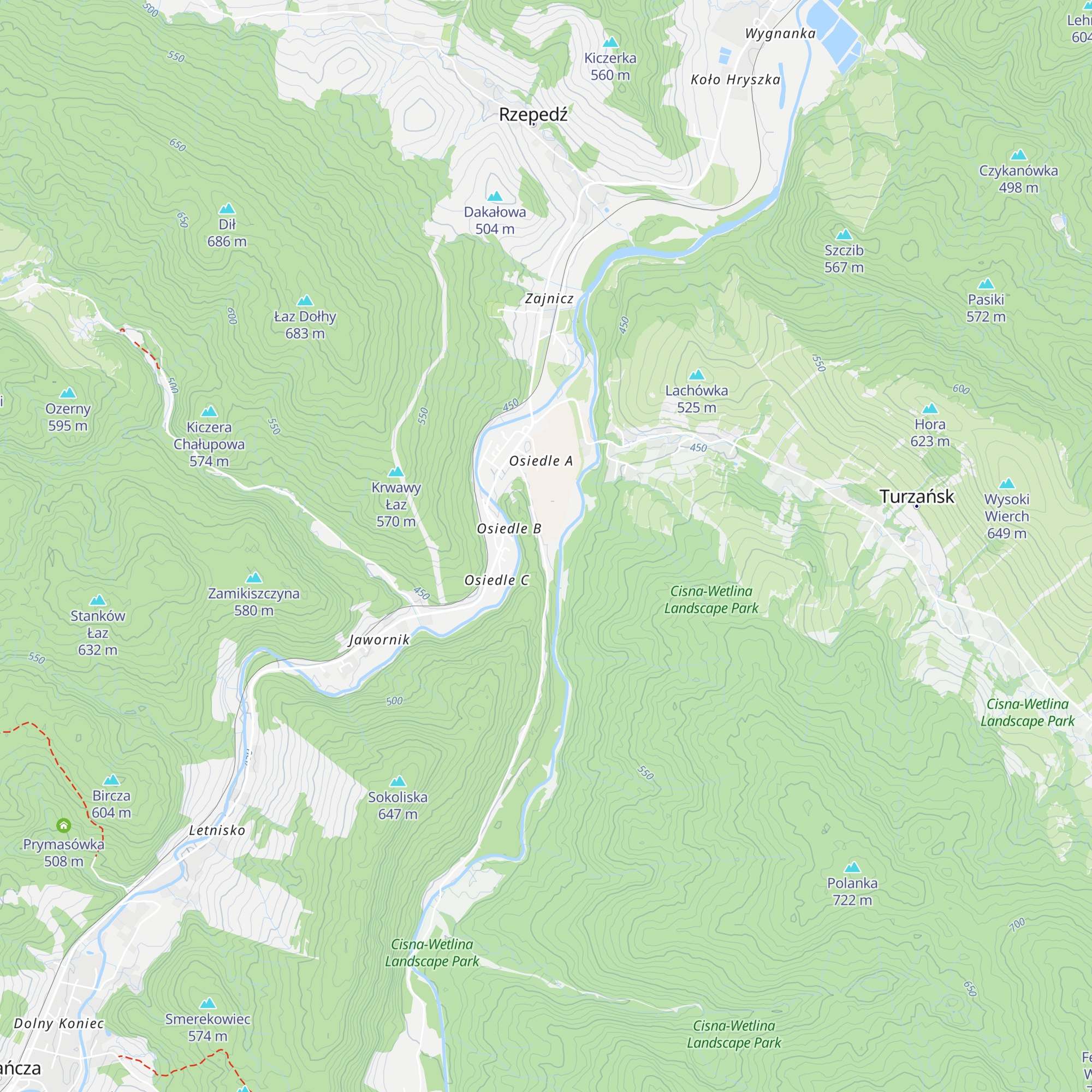 Dawna lokomotywnia kolejki leśnej map