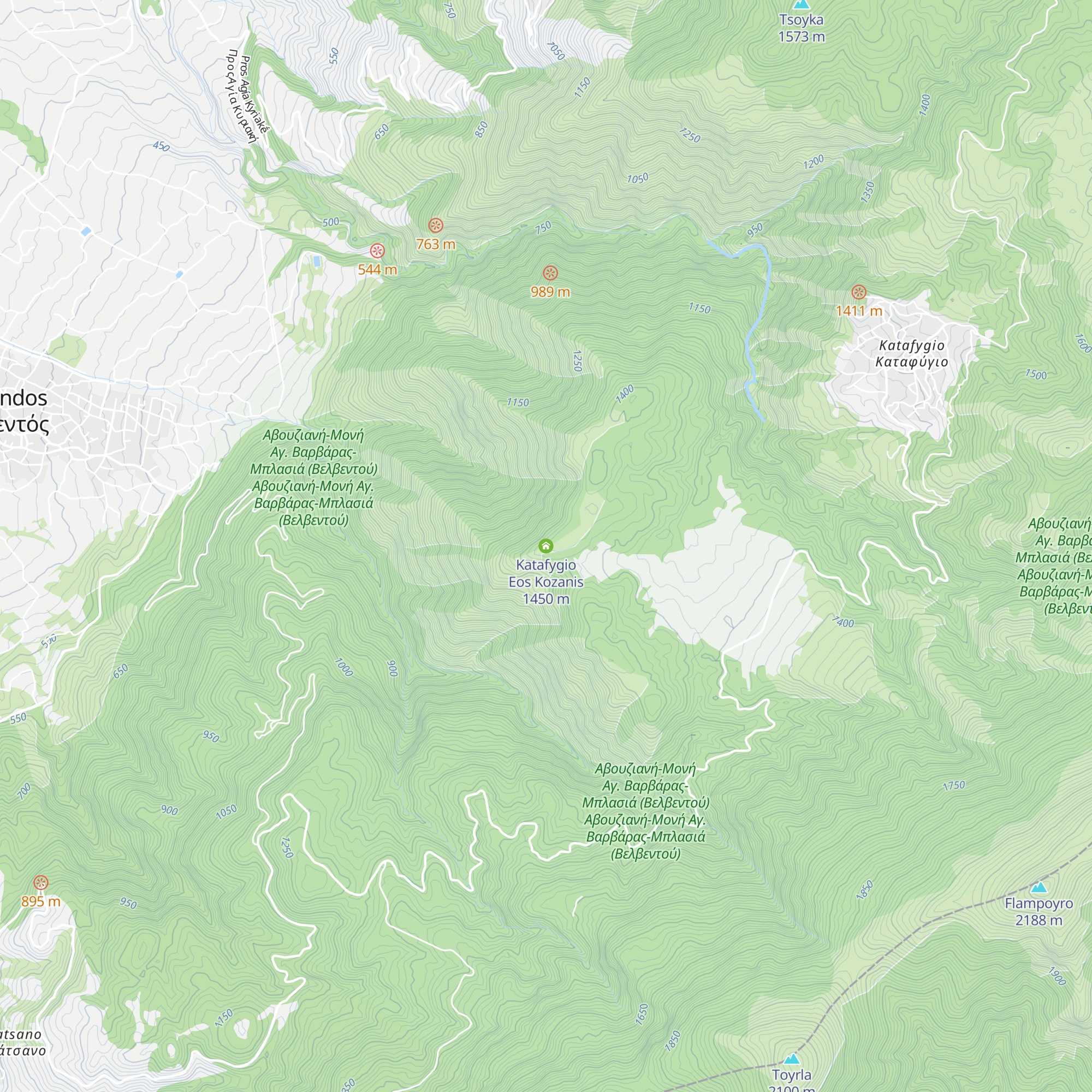 Katafygio Eos Kozanis map