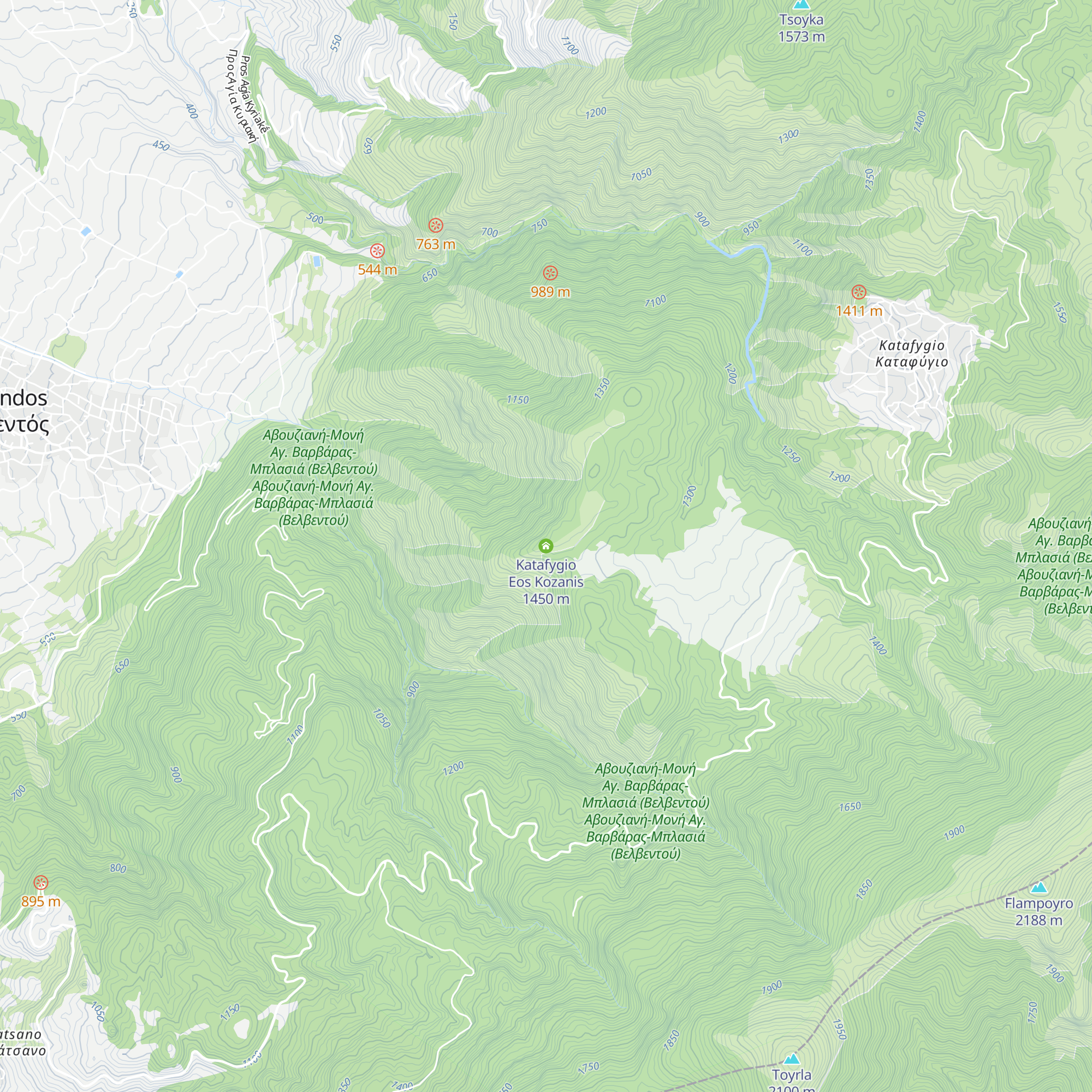 Katafygio Eos Kozanis map