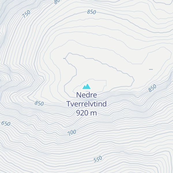Map of Nedre Tverrelvtind