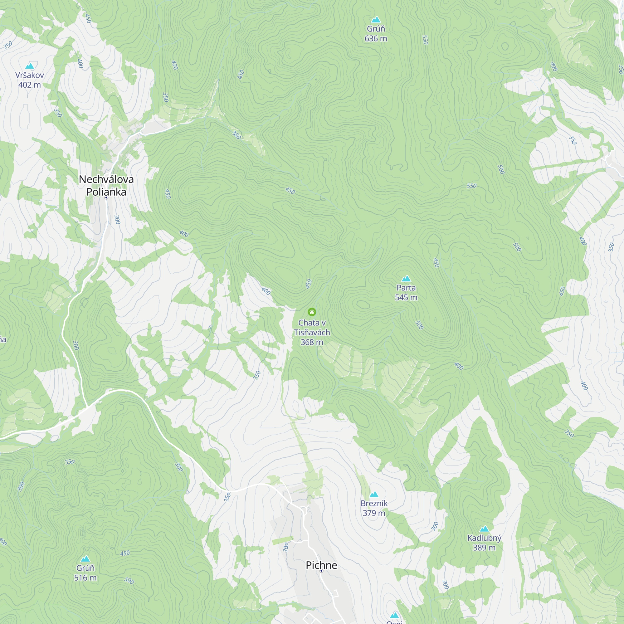 Chata v Tisňavách map