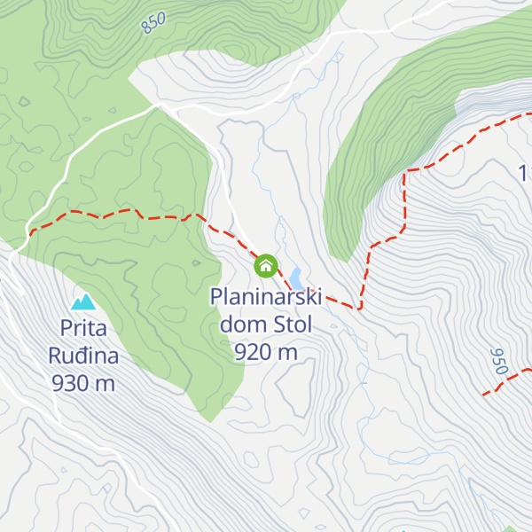 Map of Planinarski dom Stol