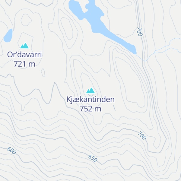 Map of Kjækantinden