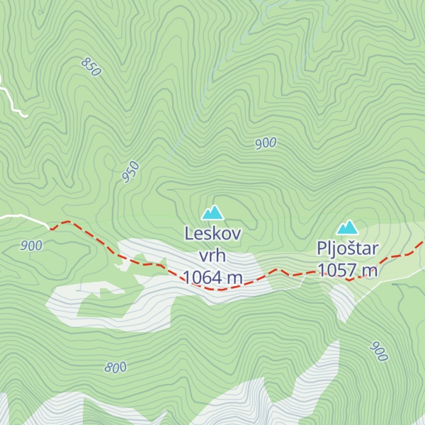 Map of Leskov vrh
