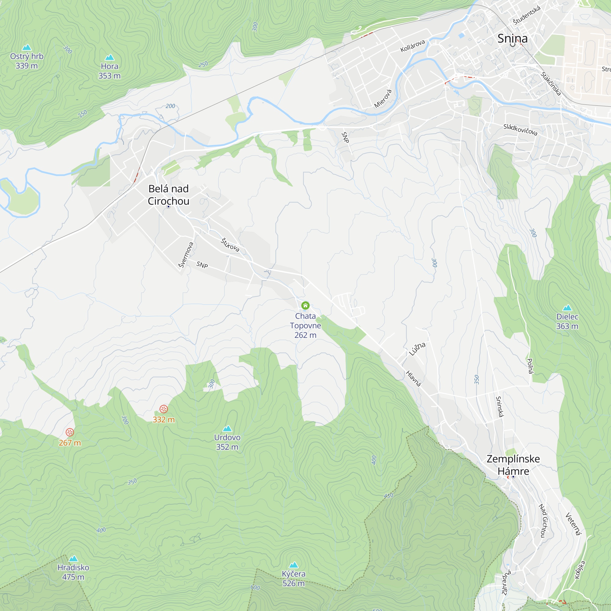 Chata Topovne map