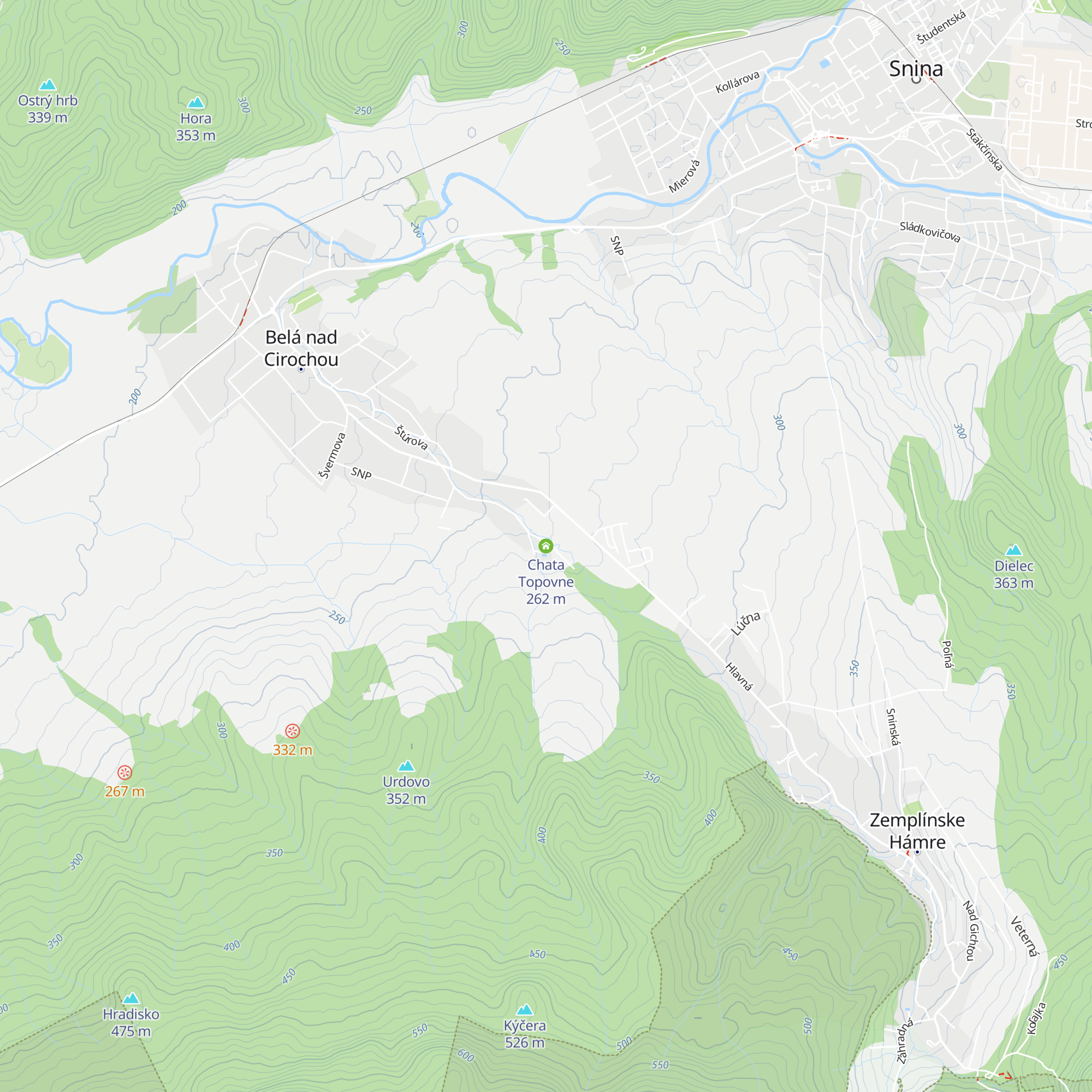 Chata Topovne map