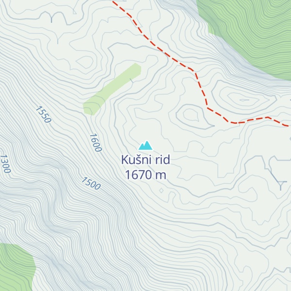 Map of Kušni rid