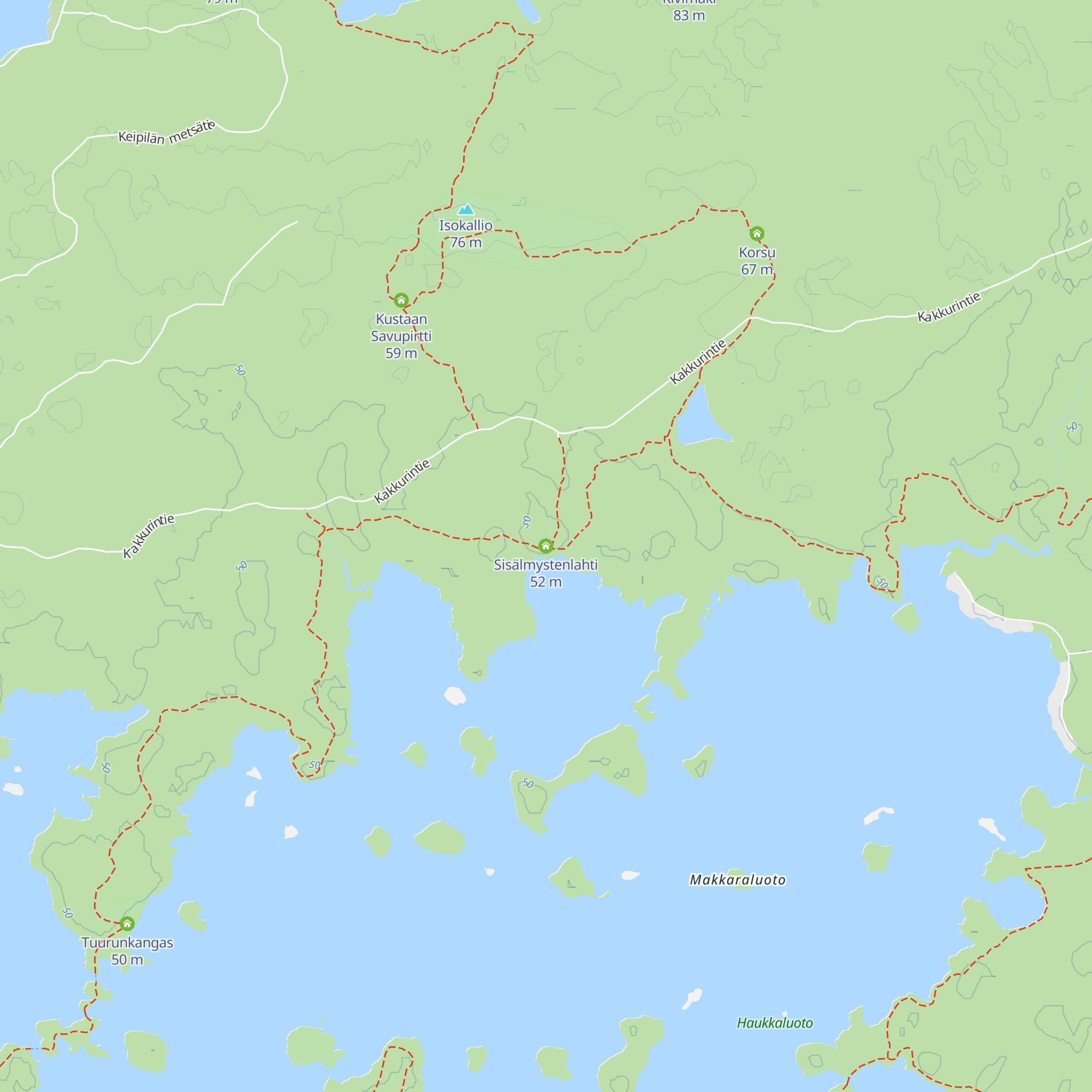 Sisälmystenlahti map