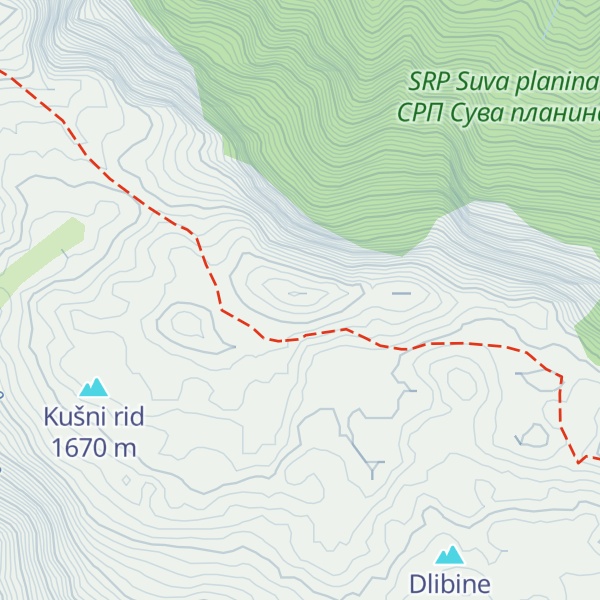 Map of Đorđina čuka