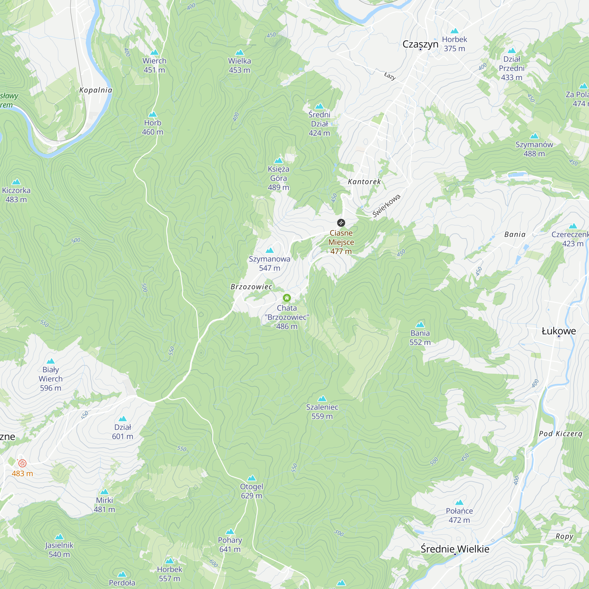 Chata "pod cześnią" map