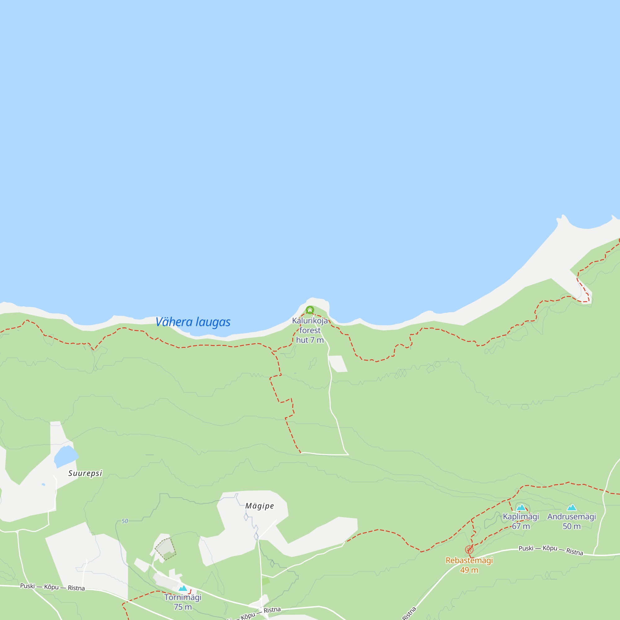 Kalurikoja forest hut map