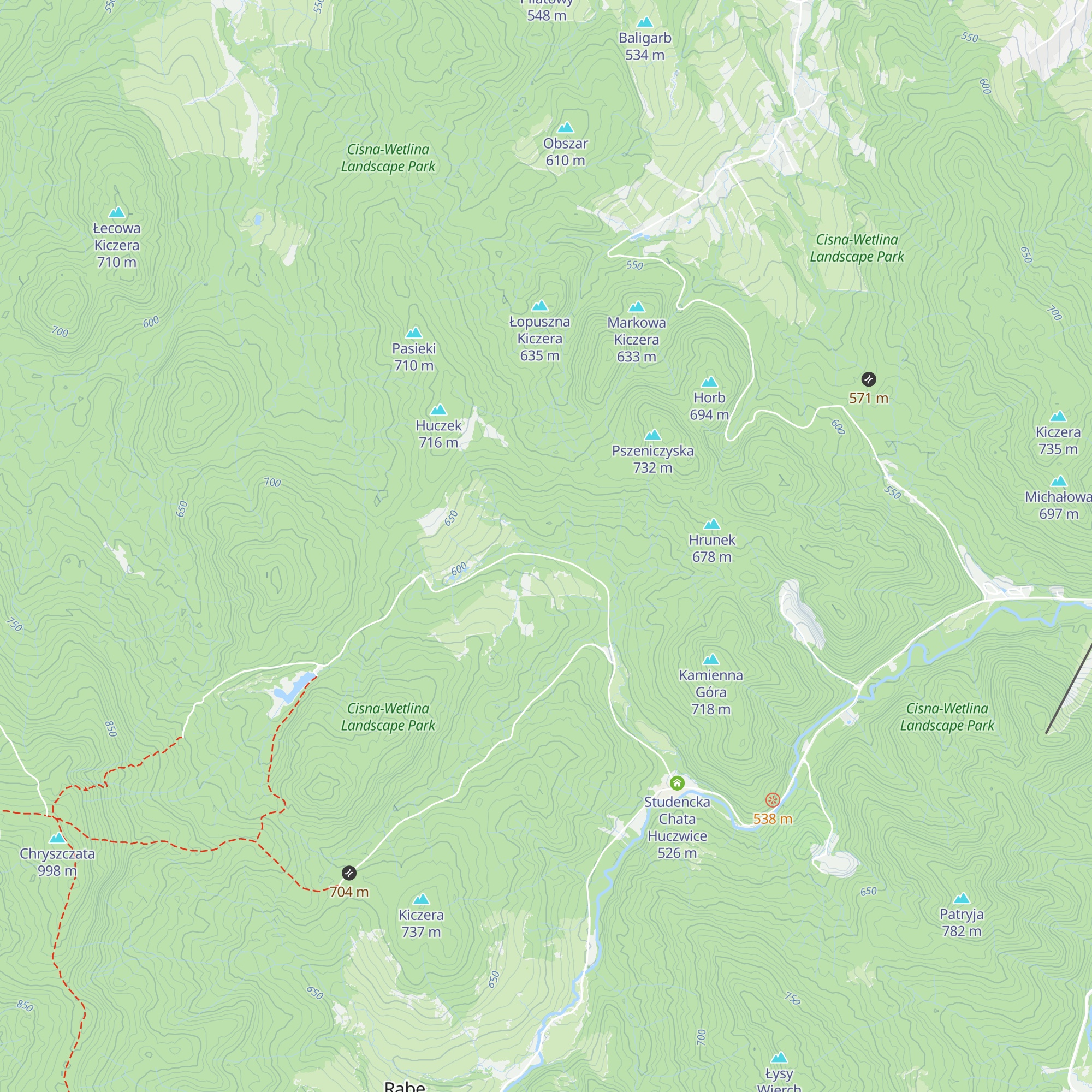 Chatka w Huczwicach map