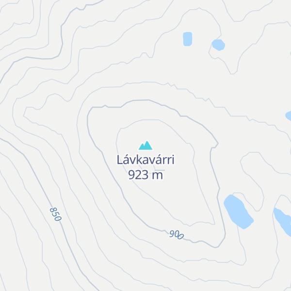 Map of Lávkavárri