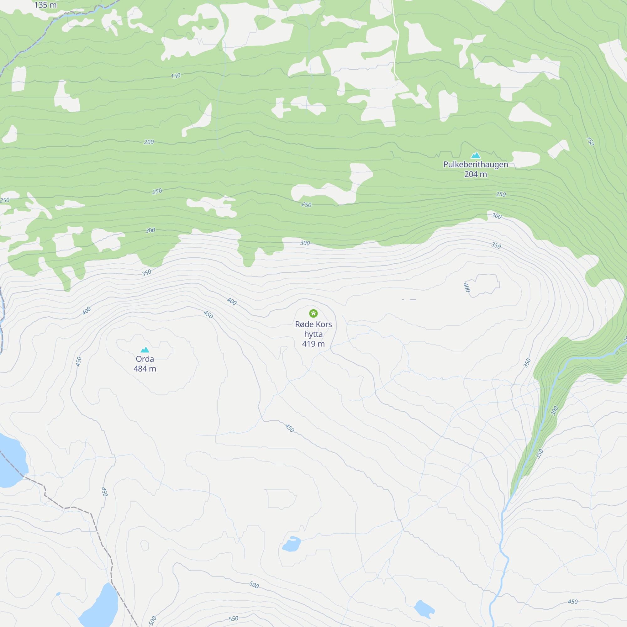 Røde Kors hytta map