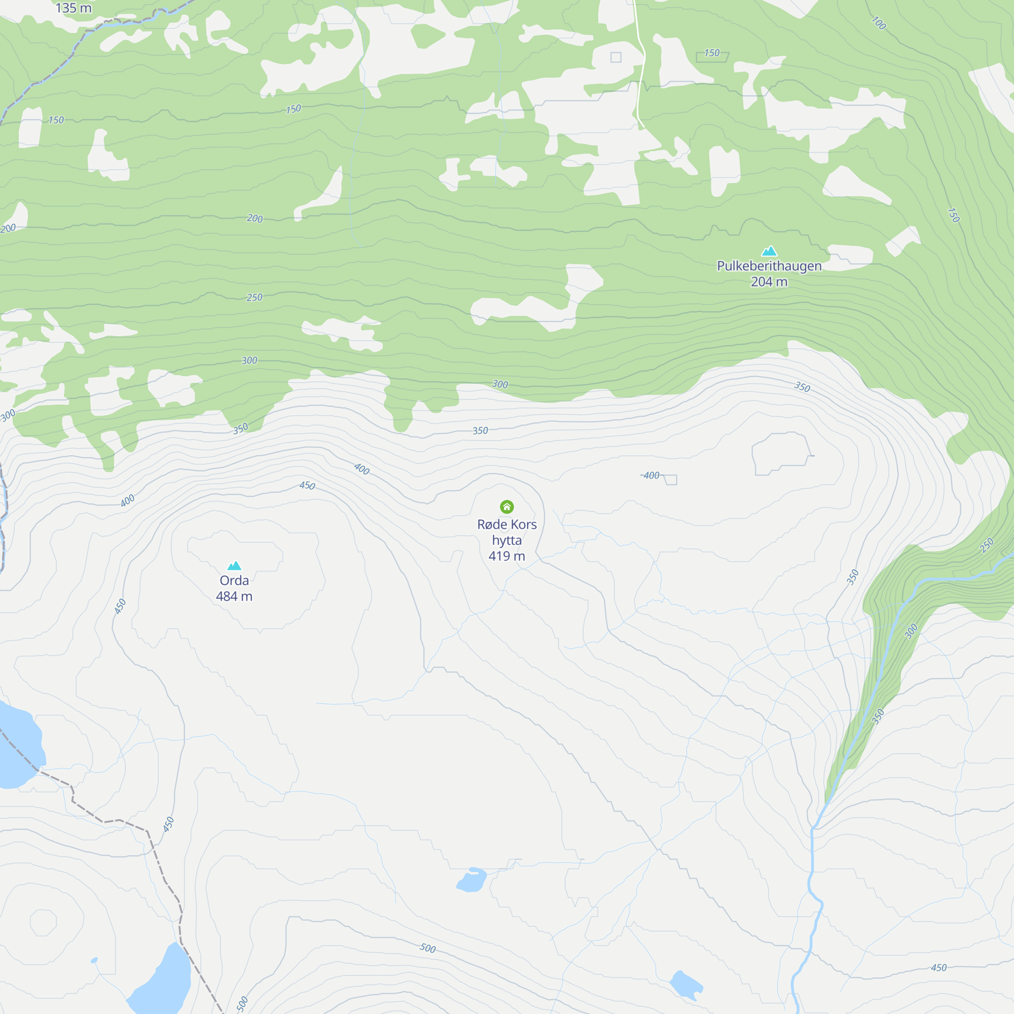 Røde Kors hytta map