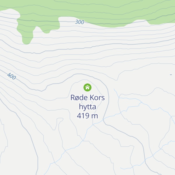 Map of Røde Kors hytta