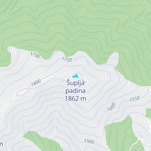 Map of Šuplja padina
