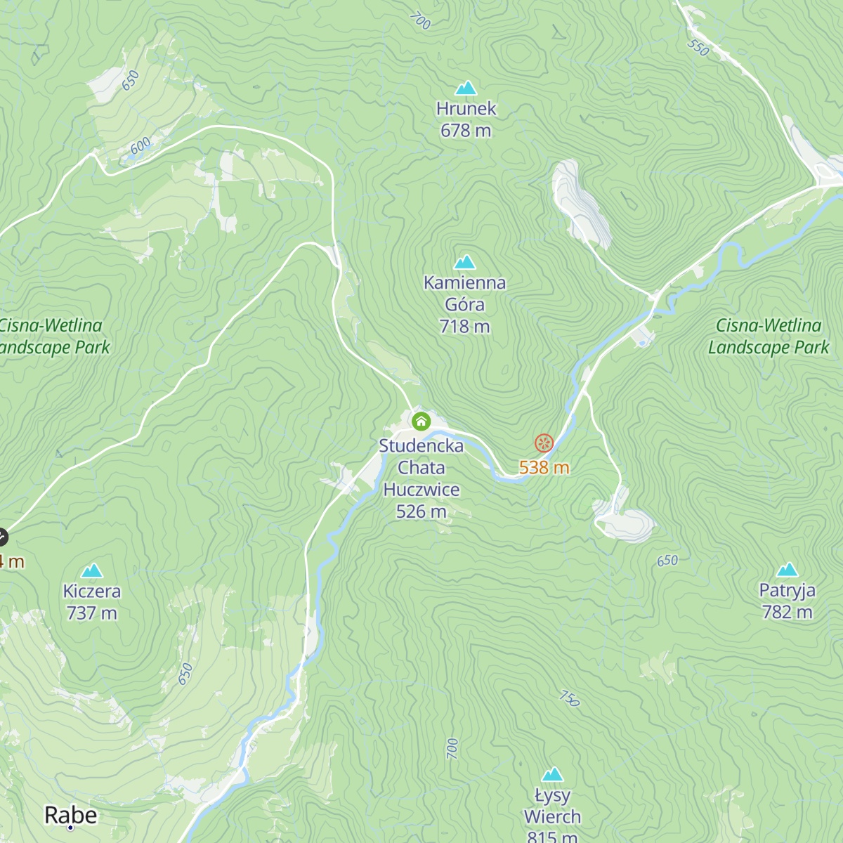 Studencka Chata Huczwice map