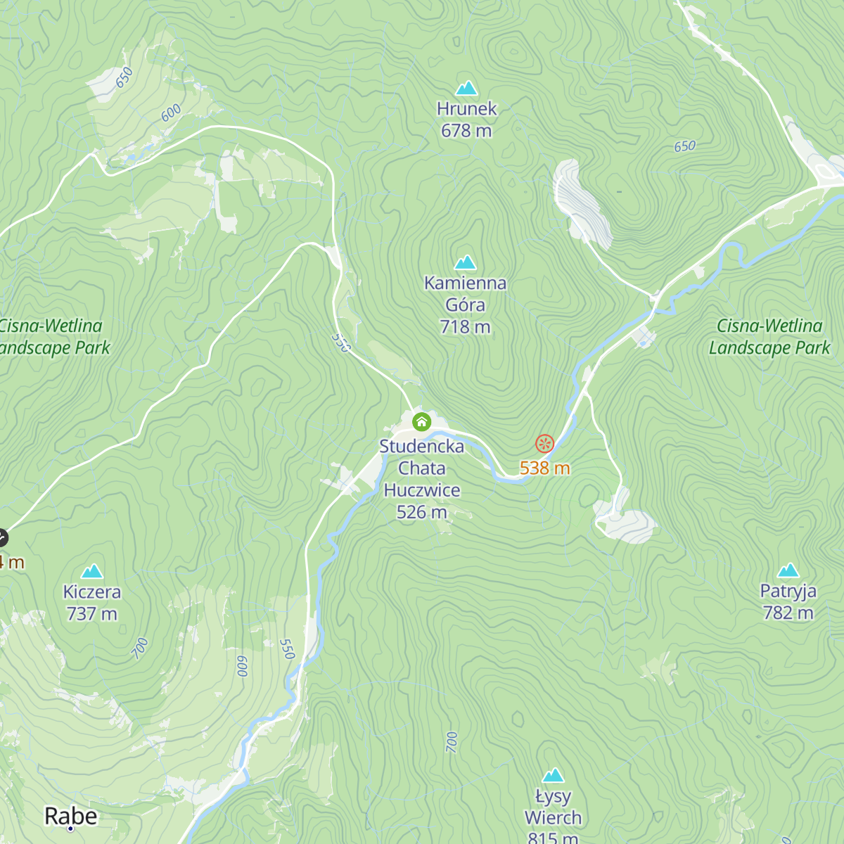 Studencka Chata Huczwice map