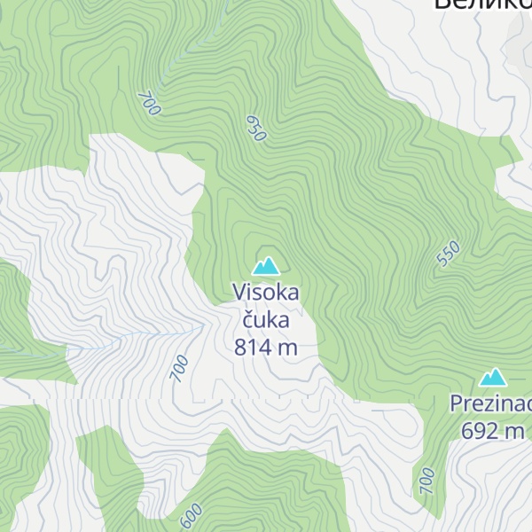 Map of Visoka čuka